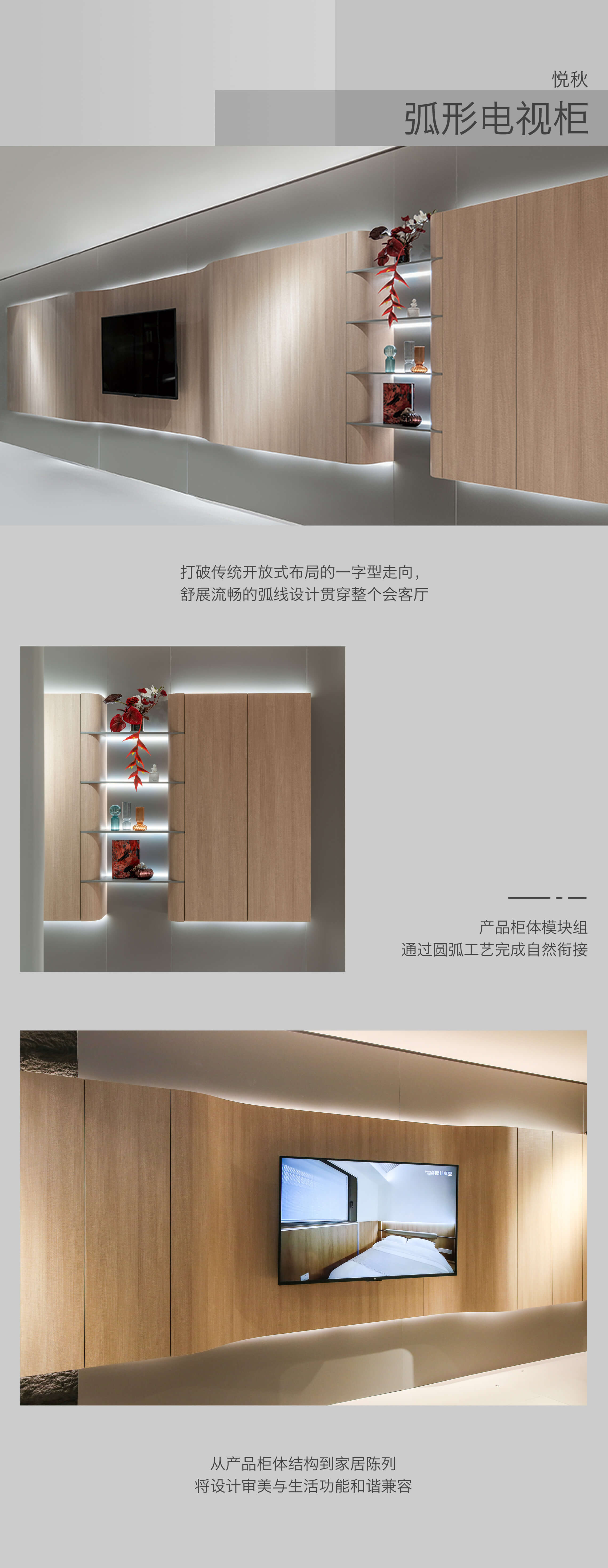 弧形电视柜定制设计